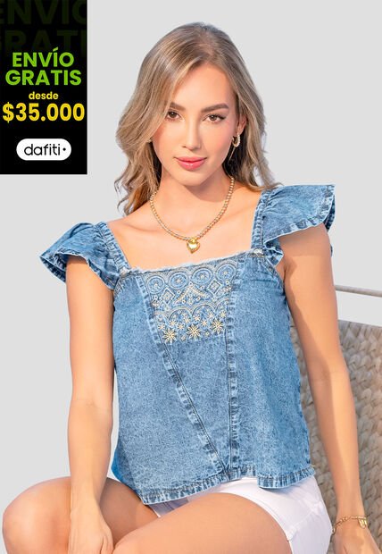 Blusa Mujer Azul Mp 106906