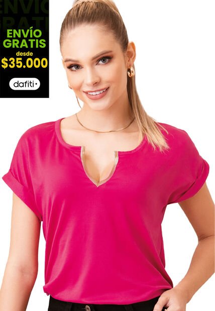 Camiseta Mujer Fucsia Mp 34466