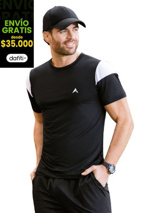 Camiseta Hombre Negro Mp 6876