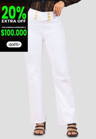 Pantalón Mujer Blanco Mp 100069 MP