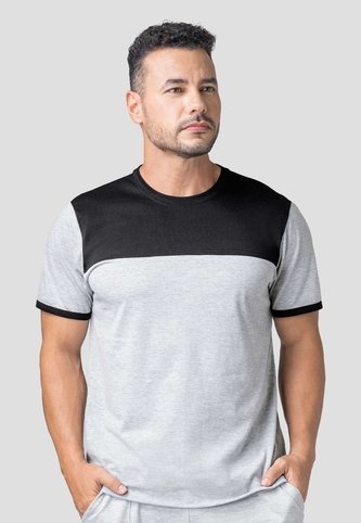 Camiseta Hombre Gris Jaspe-Negro Mp 115907 MP
