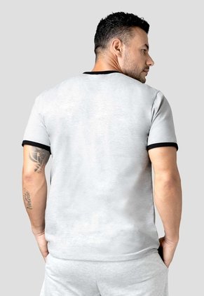 Camiseta Hombre Gris Jaspe-Negro Mp 115907