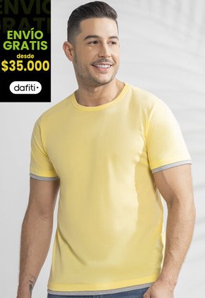 Camiseta Hombre Amarillo Mp 389