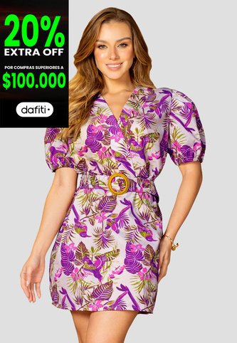 Vestido Corto Mujer Estampado Mp 110429 MP