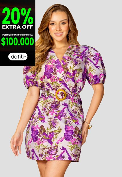 Vestido Corto Mujer Estampado Mp 110429