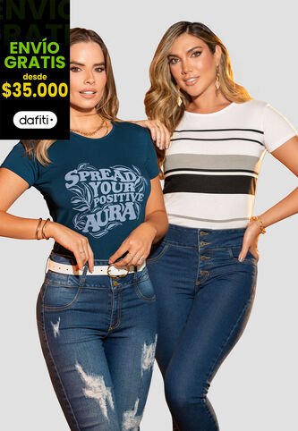 Camiseta Paq X2 Mujer Bicolor Mp 105809 MP