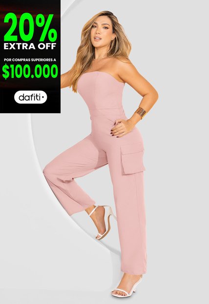 Enterizo Largo Mujer Rosa Polvo Mp 102617