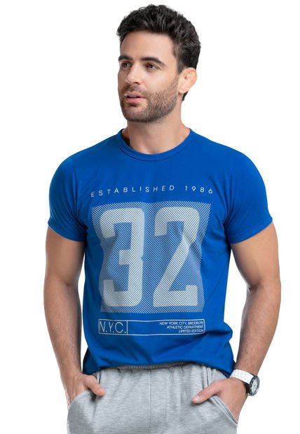 Camiseta Hombre Azul Mp 88865