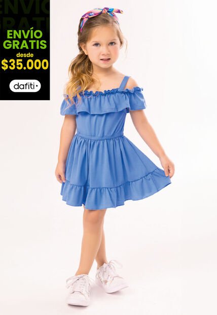 Vestido Infantil Femenino Azul Mp 100159