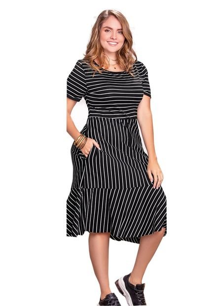 Vestido Para Mujer Bicolor Raya Tesoro MP