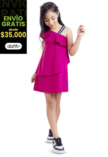 Vestido Infantil Femenino Fucsia Mp 3200