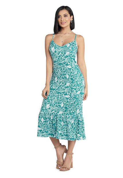 Vestido Largo Mujer Verde Mp 8363