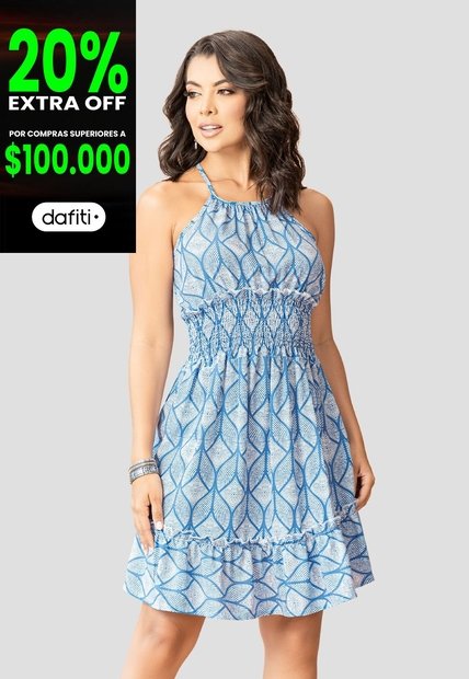 Vestido Corto Mujer Estampado Mp 107486