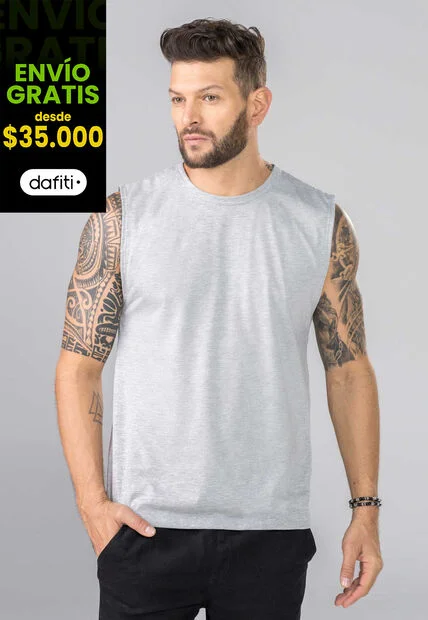 Camisilla Hombre Gris Mp 353