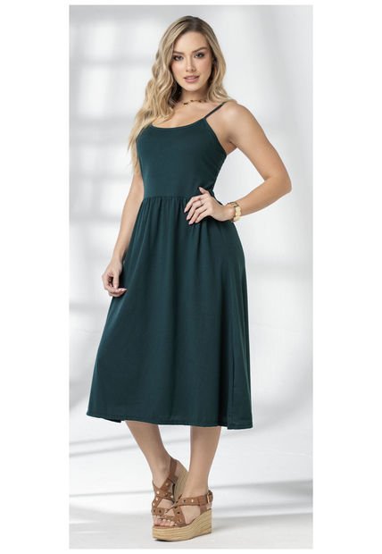 Vestido Largo Mujer Verde Botella Mp 1972