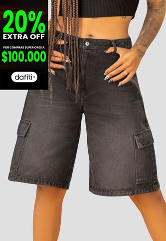 Bermuda Mujer Negro Mp 107822 MP
