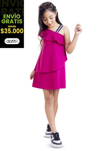 Vestido Infantil Femenino Fucsia Mp 3200