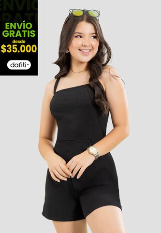 Enterizo Corto Infantil Femenino Negro Mp 104960 MP