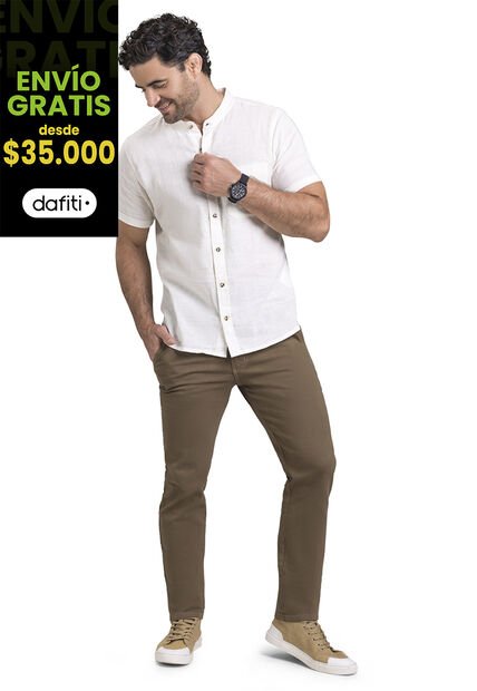 Camisa Hombre Beige Mp 3139