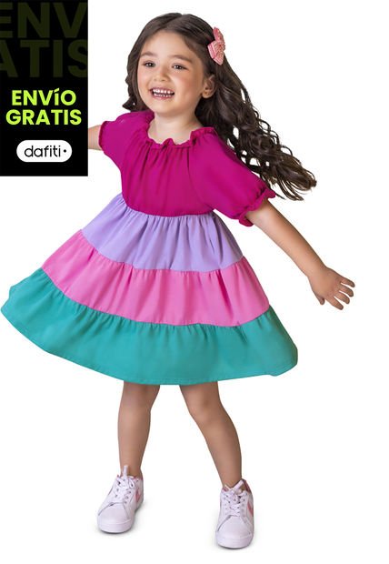 Vestido Infantil Fucsia Mp 92844