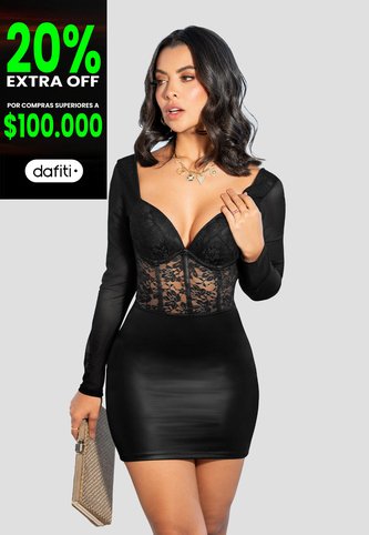 Vestido Corto Mujer Negro Mp 105170 MP