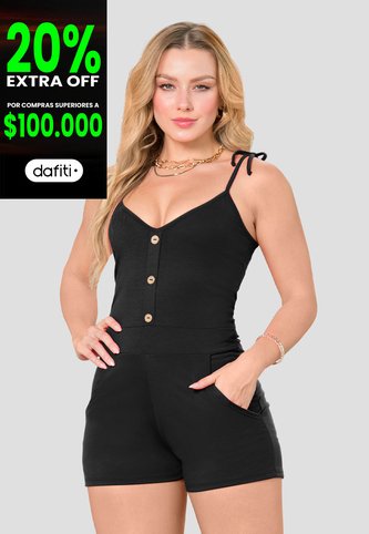 Enterizo Corto Mujer Negro Mp 146 MP