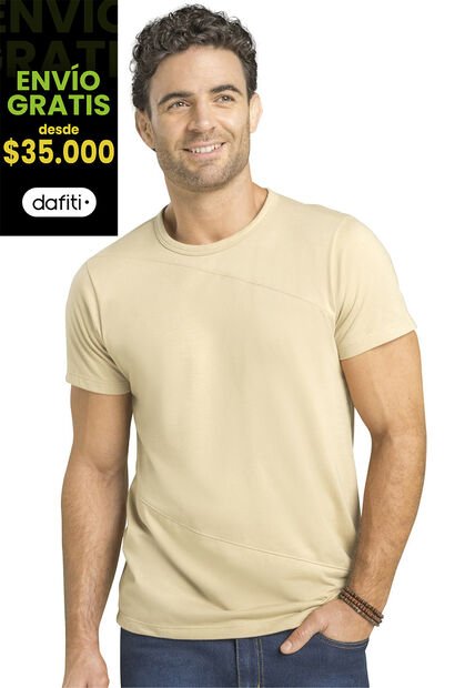 Camiseta Hombre Beige Mp 88199