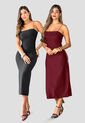 Vestido Paq X2 Mujer Merlot-Negro Mp 114179 de MP