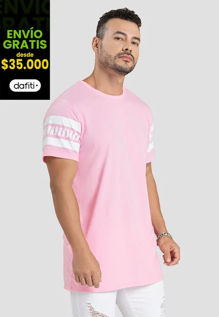 Camiseta Hombre Rosado Mp 101497