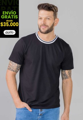 Camiseta Hombre Negro Mp 351