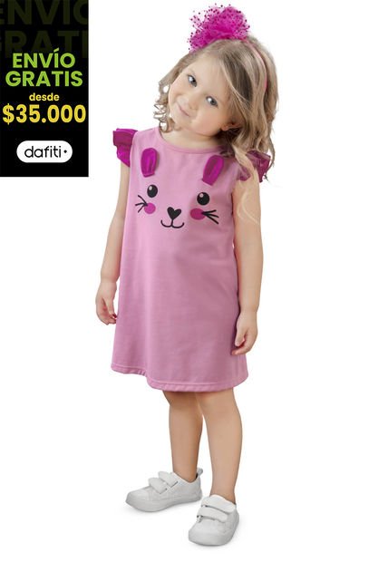 Vestido Infantil Rosado Mp 34431