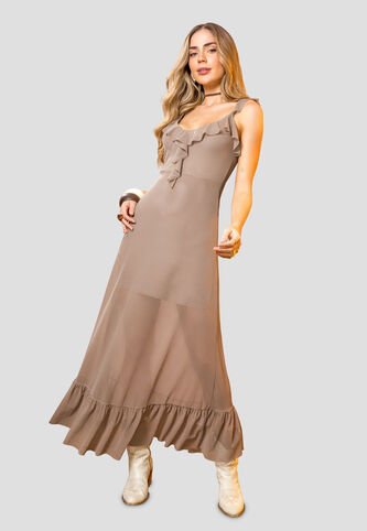 Vestido Paq X2 Mujer Café Pardo Mp 114363 MP
