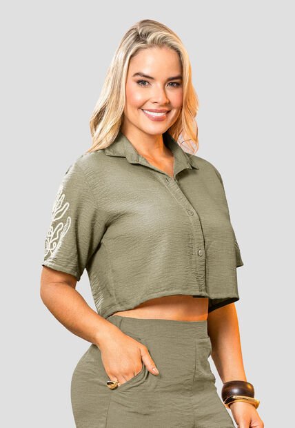 Camisa Mujer Aceituna Mp 114178