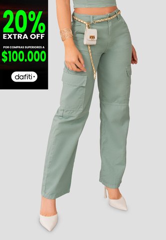 Pantalón Mujer Verde Mp 104893 MP