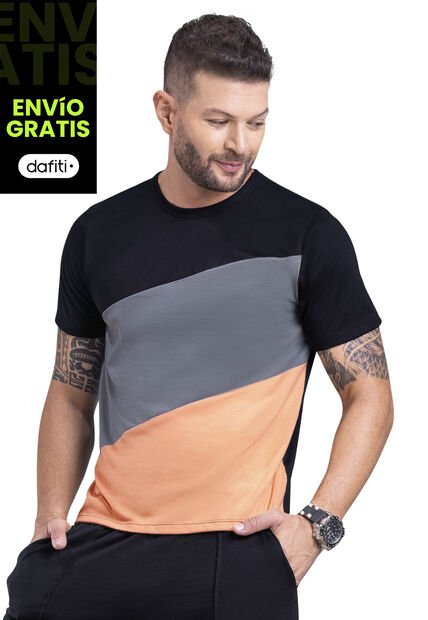 Camiseta Hombre Negro Mp 6069
