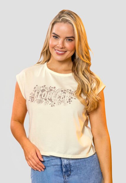 Camiseta Mujer Crema Mp 114017