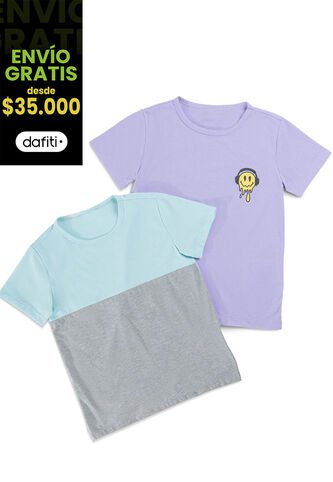 Camiseta Paq X2 Infantil Multicolor Mp 1165 MP