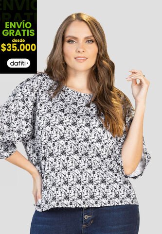 Camiseta Mujer Estampado Negro Mp 112226 MP