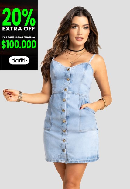 Vestido Corto Mujer Azul Mp 104345