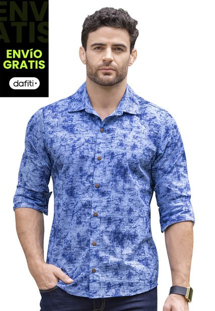 Camisa Hombre Azul Claro Mp 33689