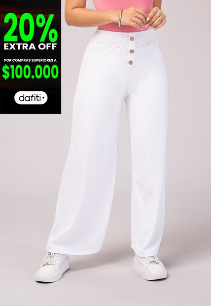Pantalón Mujer Blanco Mp 3407