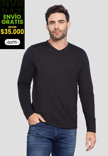 Camibuzo Hombre Negro Mp 102564