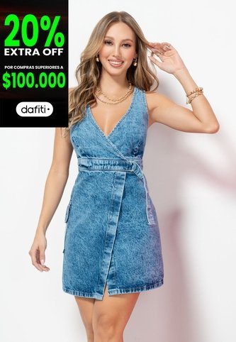 Vestido Corto Mujer Azul Mp 101391 MP