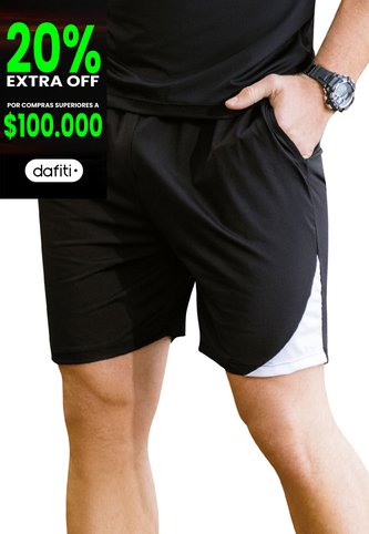 Bermuda Hombre Negro Mp 6877 MP