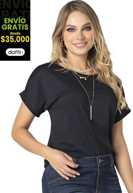 Camiseta Mujer Negro Mp 9676