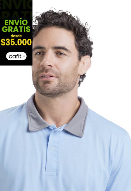 Polo Masculino Azul Claro Mp 3354