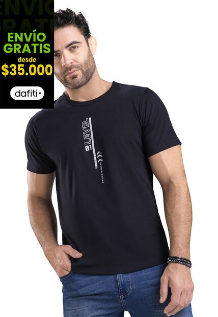 Camiseta Masculino Negro Mp 5259