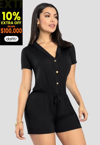 Enterizo Corto Mujer Negro Mp 111079 MP