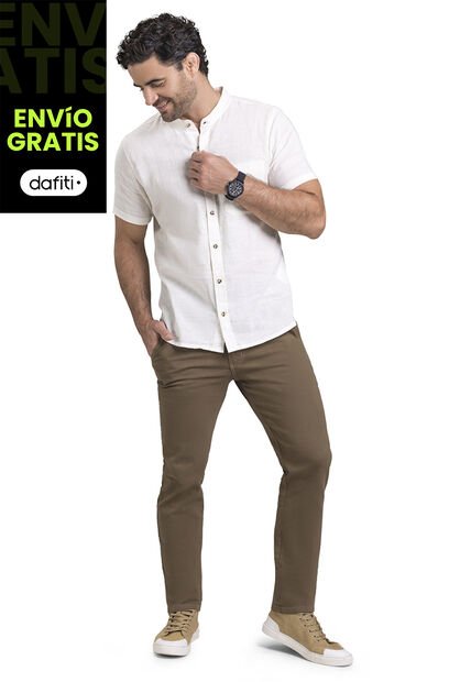 Camisa Hombre Beige Mp 3139