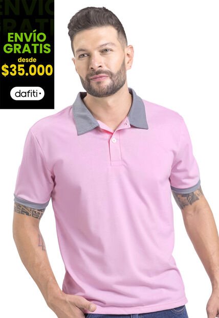 Polo Masculino Rosado Mp 3354